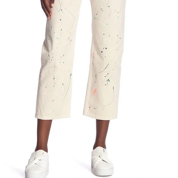 RAG AND BONE Paint Splatter High rise Boyfriend Jeans Womens Size 27